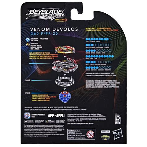 Beyblade Burst Pro Series is a Beyblade Burst toyline created by Hasbro to celebrate the 20th anniversary of the Beyblade series, using parts inspired by Takara Tomy. . Beyblade pro series venom devolos